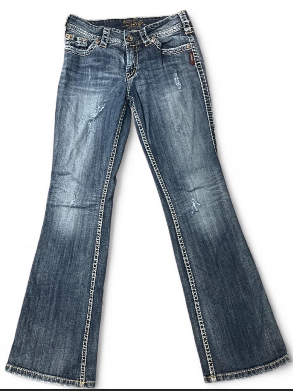 Silver Jeans Women's Flare Denim in Faded Blue
